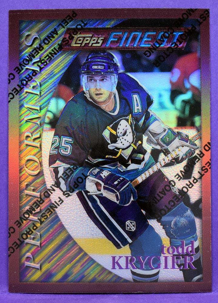 Todd Krygier Mighty Ducks 1995-96 Topps Finest Hockey #114 Refractor Parallel