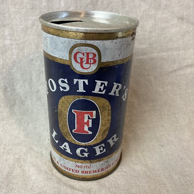 Foster's Lager Large Seam  25 oz. Empty Collectible Pull Tab Beer Can 1970 s