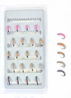x20 Czech Nymphs BARBLESS Assortment & Box Selection Sz12BL River Trout Fishing