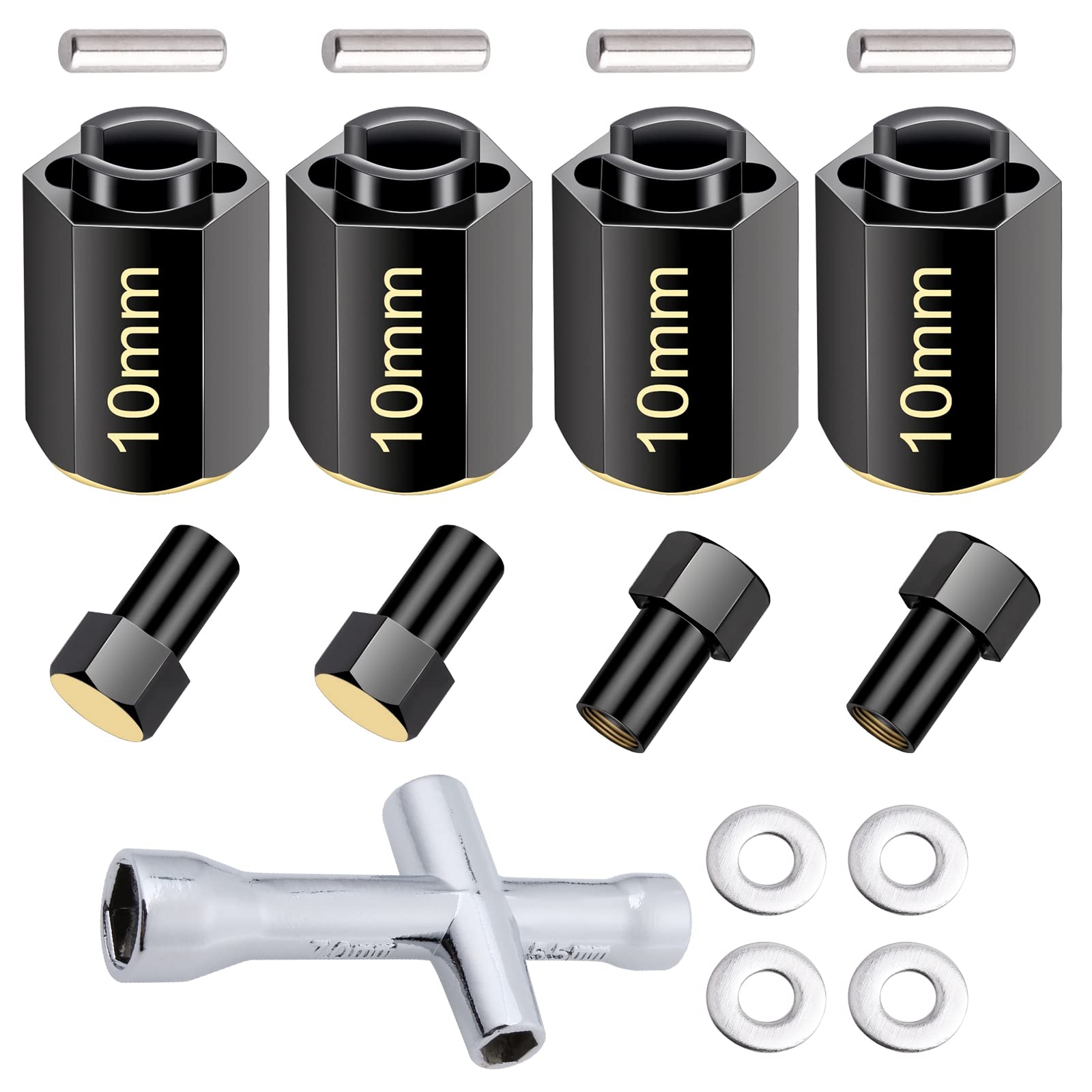 Brass Hex Extension for TRX4M Upgrades Parts Extended Wheel Hex Hubs Extender...