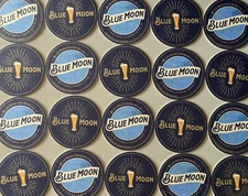 NEW 25 Bluemoon Beer Coasters Bar Glass Mat Coaster Blue moon 