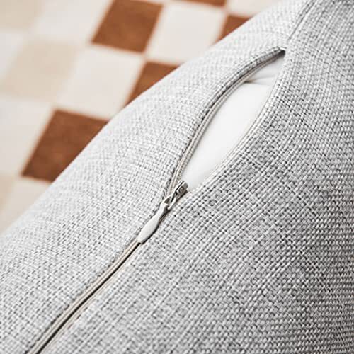 Decoration Lined Linen Decorative Euro Shams Throw Pillow 26" x 26" Light Grey - Picture 4 of 6