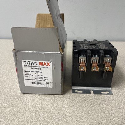 Titan Max TMX350B2 Definite Purpose Contactor 3 Pole 50A 120V Coil