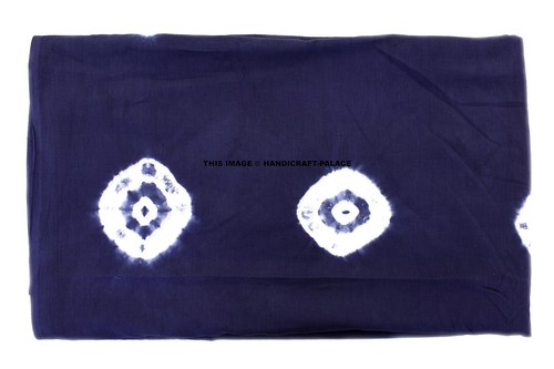 1 Yard Indian Fabric Natural Indigo Blue Lovely Shibori Print 100% Cotton Fabric - Picture 2 of 3