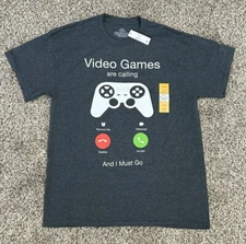 New Video Games are Calling Game Controller Men’s T-Shirt Tee Size 42-44 LARGE