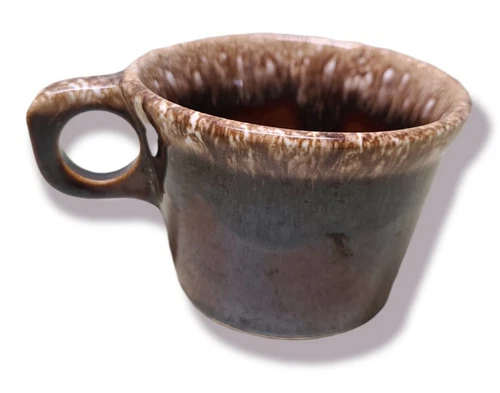 Vintage Hull Pottery Brown Drip Glaze Oven Proof Coffee Cups Mugs Crestone - 3"