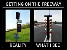 Getting On the Freeway Reality What I See Drag Car Race Start Light Track MAGNET