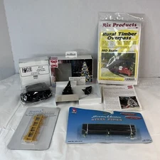 HO Scale Bundle Lot 5 Packages￼. Bridge Overpass, Power Supply, Tree, WOT, Loads