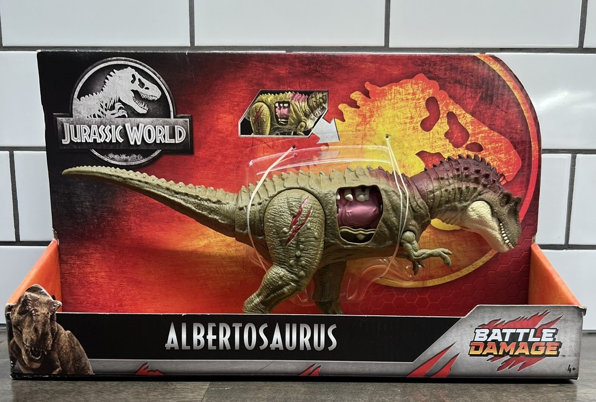 Jurassic World Battle Damage Albertosaurus Toy NIB Mattel