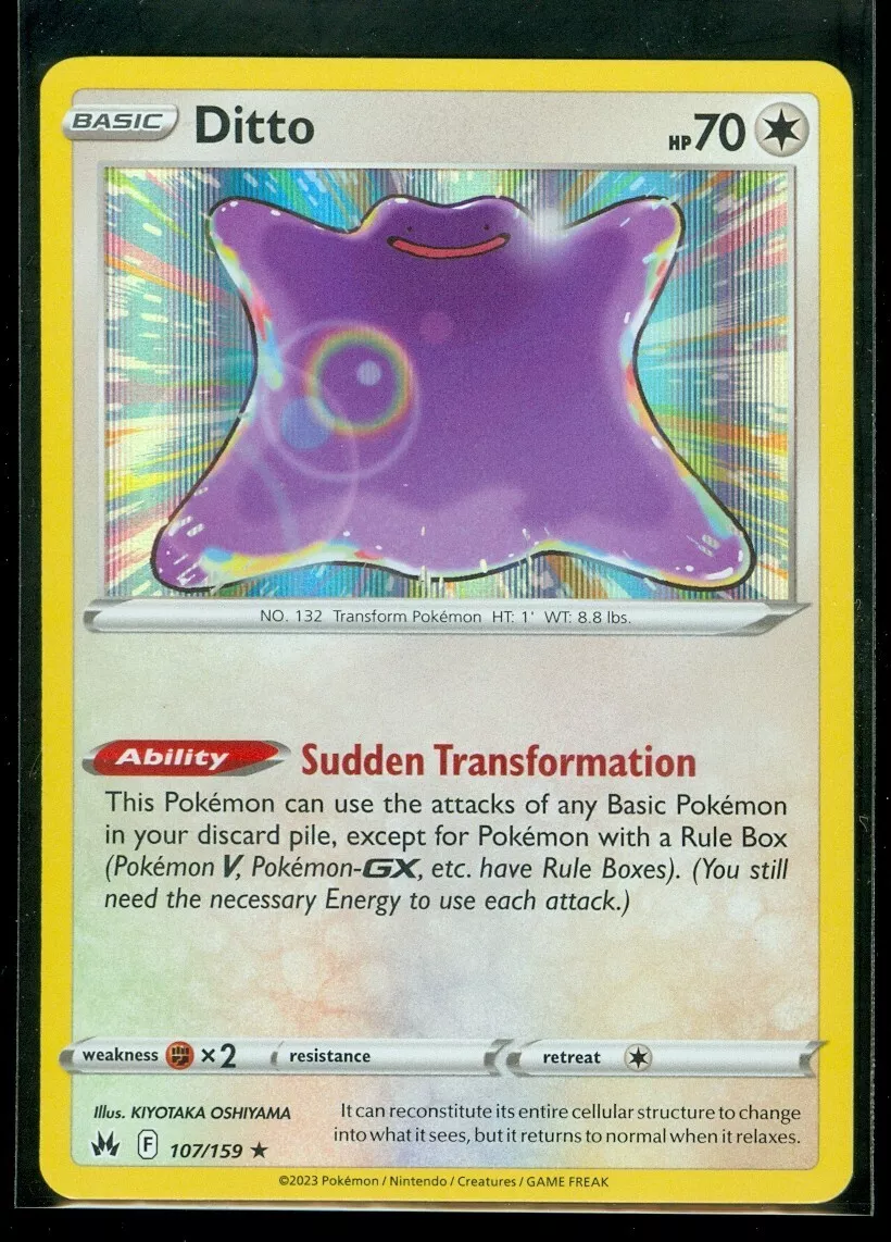 Pokemon DITTO 107/159 - Crown Zenith - RARE HOLO - - MINT