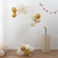 2 WHITE Heart Shaped Plastic BALLOON ARCH STAND Kit Party Events Decorations