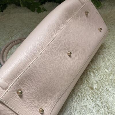 FURLA College Tote Bag Light Pink Leather From Japan | eBay