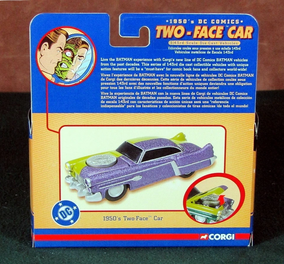 77318 CORGI 1950'S DC COMICS BATMAN TWO-FACE CAR 1:43 SCALE DIECAST VEHICLE EXMT - Image 3 of 4