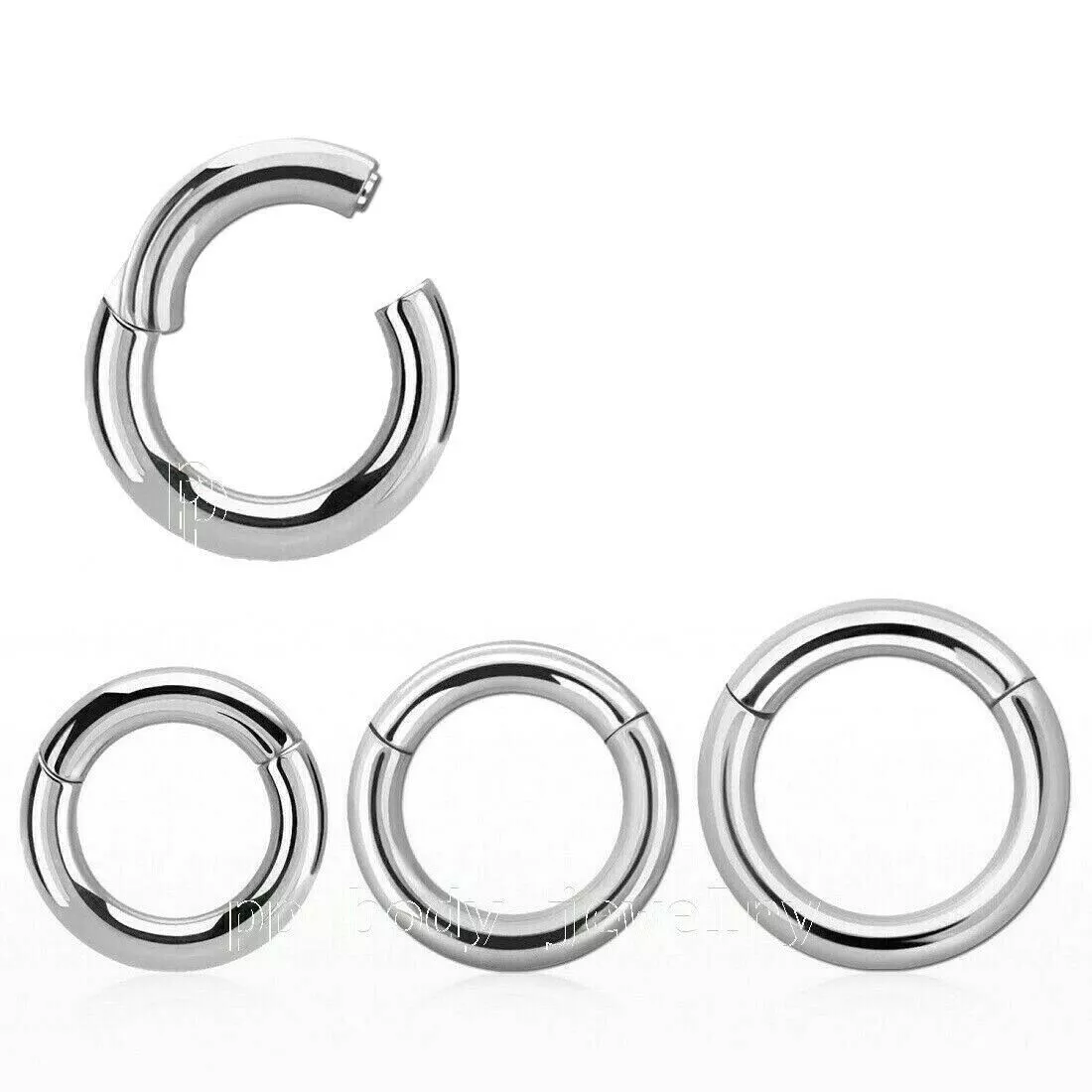 12G 10G Hinged Seamless Segment Ring 316L Surgical Steel Earring