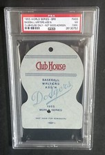 1955 WORLD SERIES Clubhouse TICKET Brooklyn DODGERS Jackie Robinson Psa 7 Pop 1