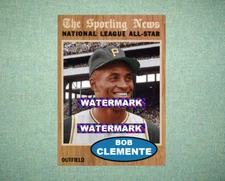 Bob Clemente Pittsburgh Pirates All Star 1962 Style Custom Baseball Art Card