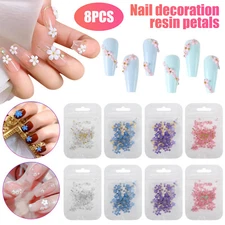 8 Bags Resin 3D DIY Flower Nail Art Decoration Cute Mixed Size Manicure Stickers