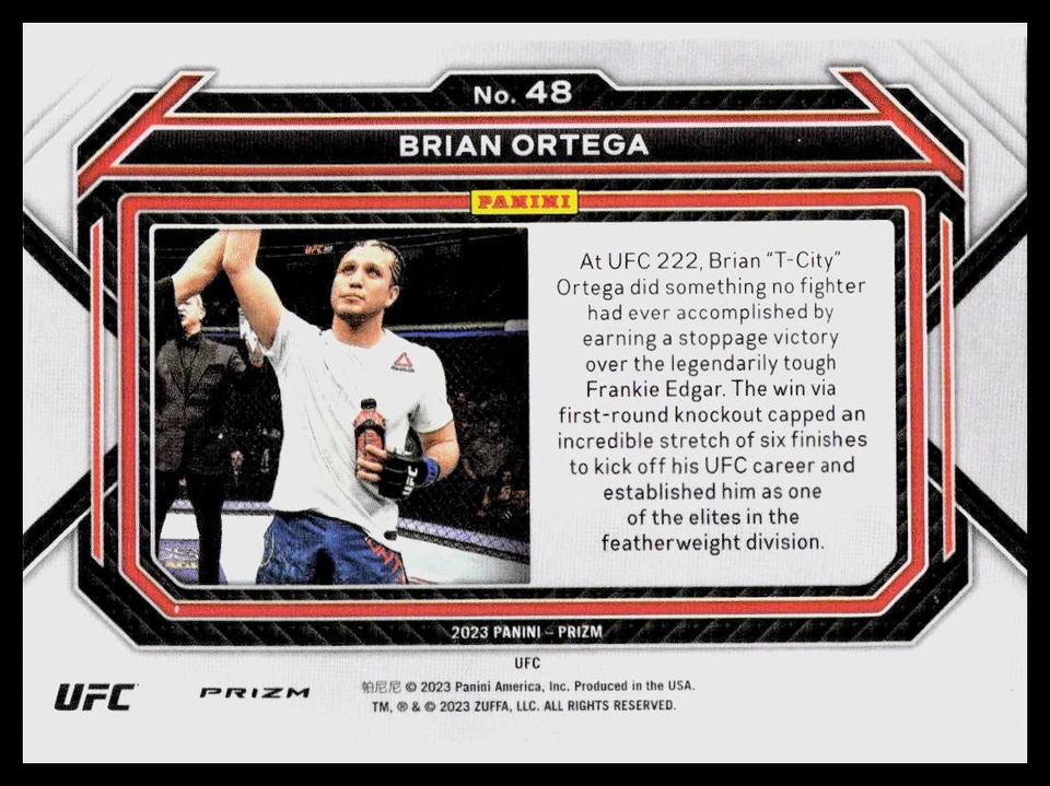 2023 Panini Prizm UFC #48 Brian Ortega Silver Prizms - Image 2 of 2