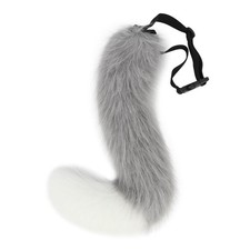 COSYEARS Faux Fur Fox Wolf Tail Animal Dog Furry Tails for Halloween Party Co...