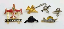 Vintage Lot Of 5 Airplanes Jets Tie Tack Pins
