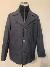 Kenneth Cole New York Men’s Wool Blend Jacket XL Gray Car Coat Zip Lined