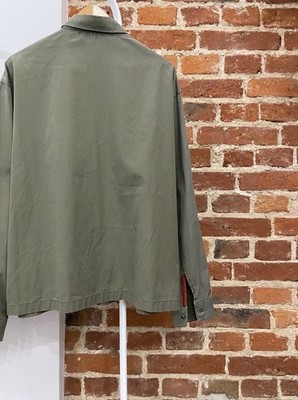 Prada Green Shirt Jacket Men's L Zip Logo Casual Short Spring Fall