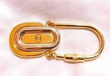 Authentic GUCCI Interlocking G Keychain Bag Charm Gold Metal Made in Italy