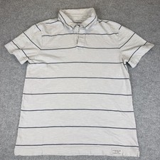 Calvin Klein Jeans Men Size M Medium Striped Polo Shirt Cotton Short Sleeve Gray