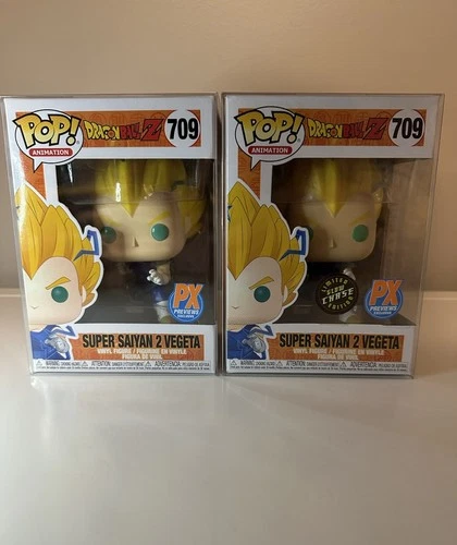 Funko Pop Lot Dragon Ball Z Vegeta #709 PX Previews Exclusive With Glow Chase