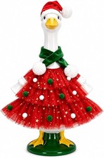 Snowbelle Christmas Porch Goose Outfit 23" Lawn Goose Dress Santa Hat Scarf Set