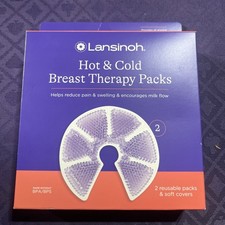 Lansinoh Hot Cold Breast Breast Therapy Packs- 2 Reusable Packs w/Covers New