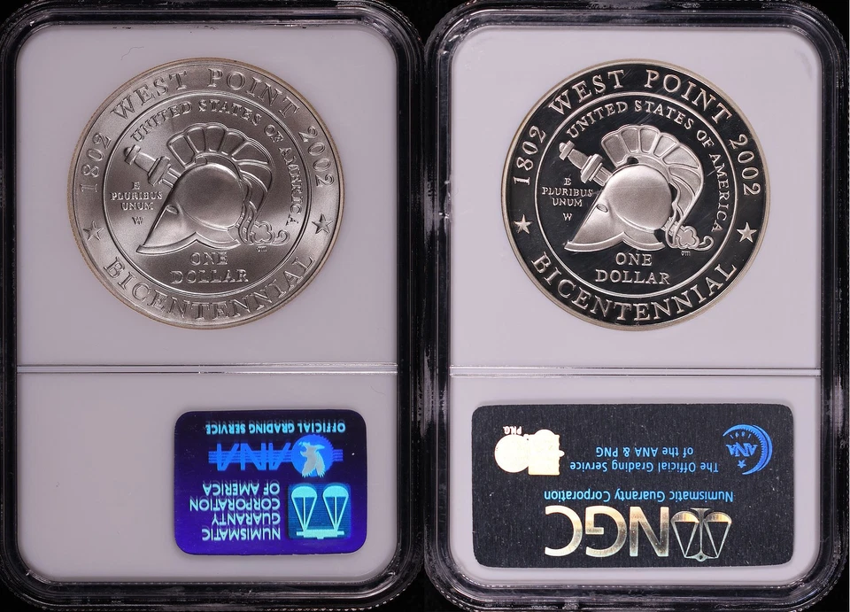 2002-W West Point Silver Dollar Commemorative Set NGC MS-70 & PF-70 Ultra Cameo - Image 2 of 2