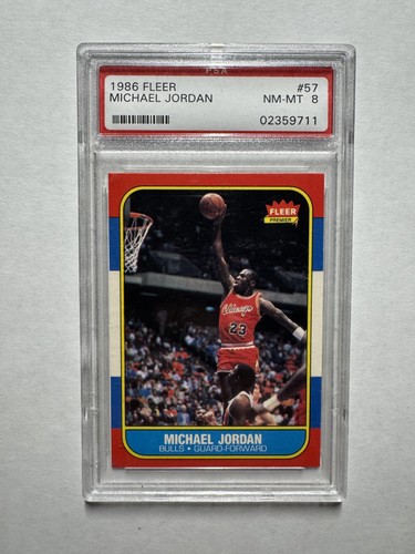 Michael Jordan 1986-87 Fleer #57 Rookie Card RC PSA 8 NM-MT Chicago Bulls