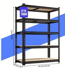 Heavy Duty Metal Garage Shelving Rack 2000lbs 5-Tier Steel Shelf 60"/72" Storage