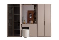 Exklusiver Beiger Kleiderschrank Designer Holzschrank Schlafzimmer MöBel