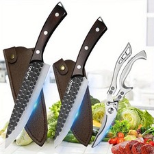 1-3PCS Stainless Steel Chef Utility Boning Sashimi Cleaver Meat Fish Knife