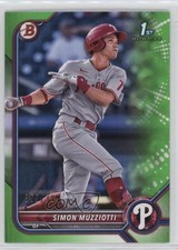 2022 Bowman Prospects Neon Green Border 355/399 Simon Muzziotti #BP-40 v9t