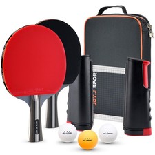 Portable Ping Pong Table Tennis Set 2 Paddles Net 3 Balls Carry Bag