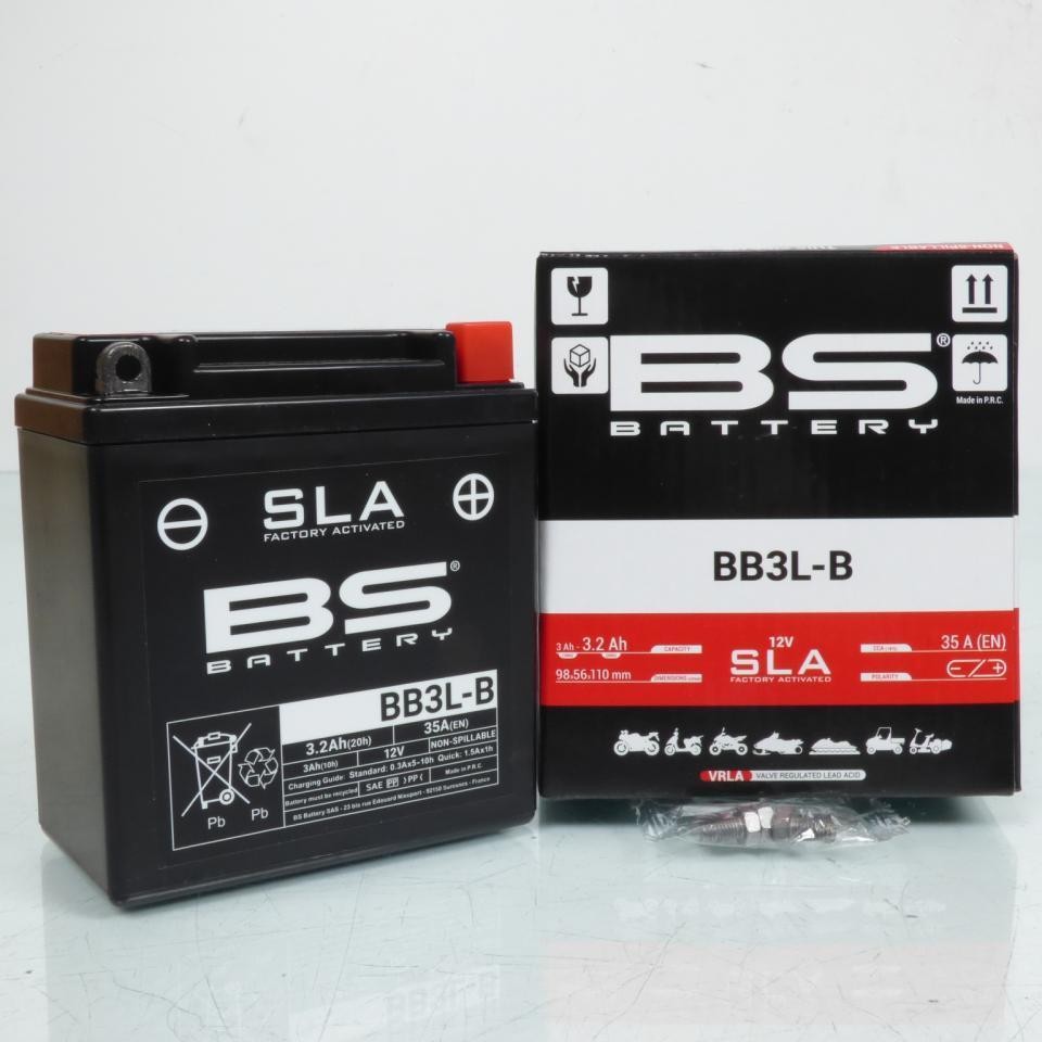 Batterie 12V 3Ah YB3L-B BS Battery pour Yamaha DTR 125 moto SLA
