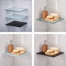 Eckregal Glasregal Bad Küche Ablage Glas Wandmontage - versch. Größen und Farben