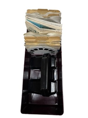 Vintage Sawyer s View-Master Viewer w/ Case & Reels Lot 3D Stereoscope