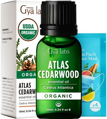 Gya Labs Organic Cedarwood Essential Oil  0.34 Fl Oz  for Skin, Hair, Diffuse...