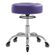 Yeezee Heavy Duty Rolling Stool 400lbs Adjustable Swivel Chair Purple