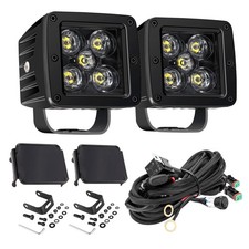 LED Cubes, 2PCS 3 Inch 100W CREE LED Pods with Wiring Harness Kit and Black C...