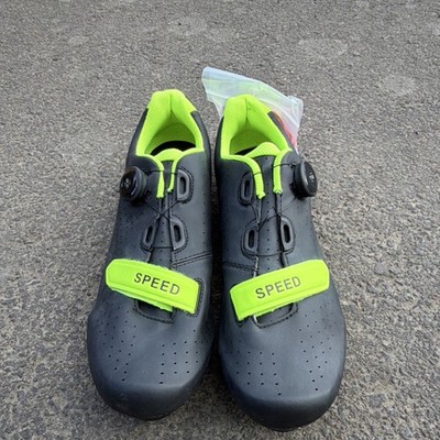 SPEED Road Cycling Shoes Black Neon Green Dial Closure EU 46