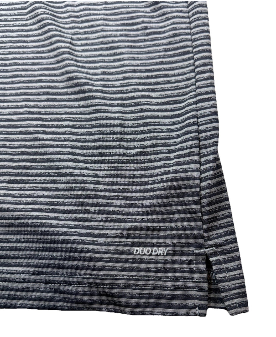 C9 Champion Duo Dry Polo Shirt Striped Black Gray Golf Activewear Men’s L