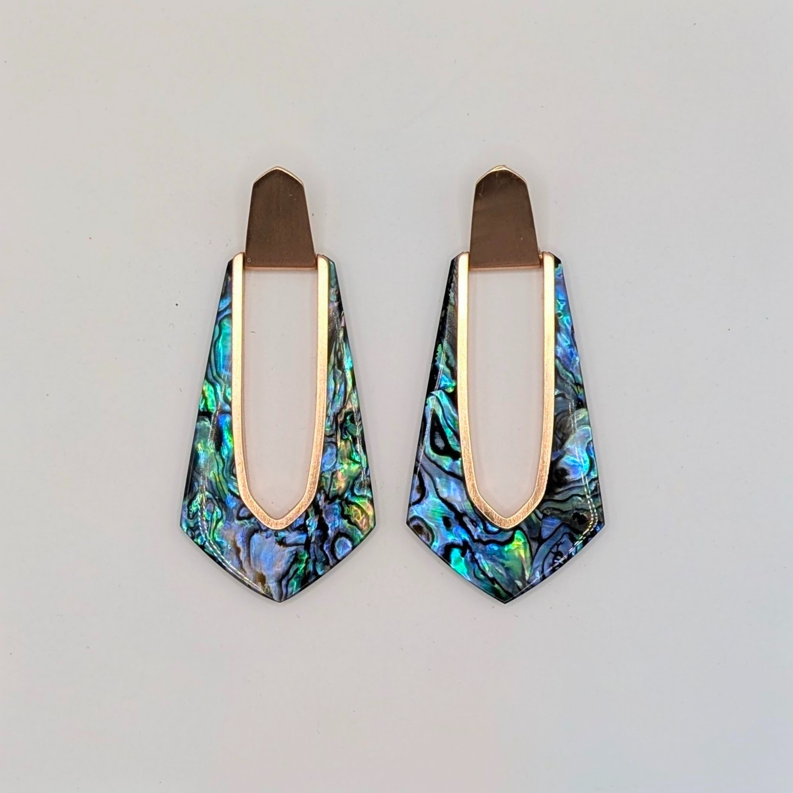 Kendra Scott Abalone Statement Drop Dangle Rose G… - image 1