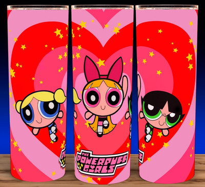 Powerpuff Girls Hearts Cup Mug Tumbler 20oz