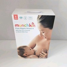 Munchkin Flow Nipple Shield Silicone Contact Shield Clear S/M/L BPA Free Case