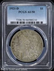 1921-D $1 Morgan Silver Dollar PCGS AU 50